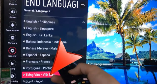 Cách thay đổi ngôn ngữ trên tivi LG