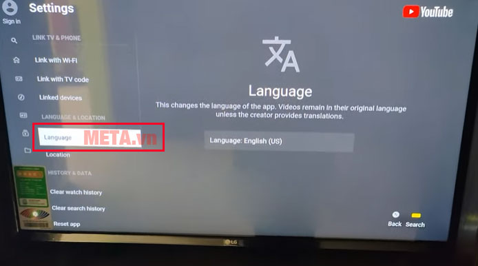 Cách cài tiếng Việt cho YouTube trên tivi LG