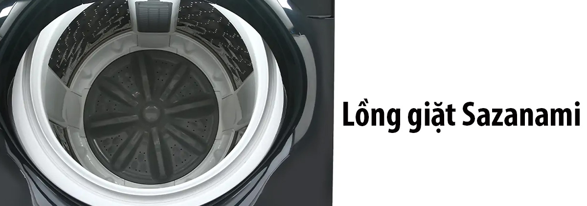 Lồng giặt thiết kế Sazanami, làm từ thép không gỉ