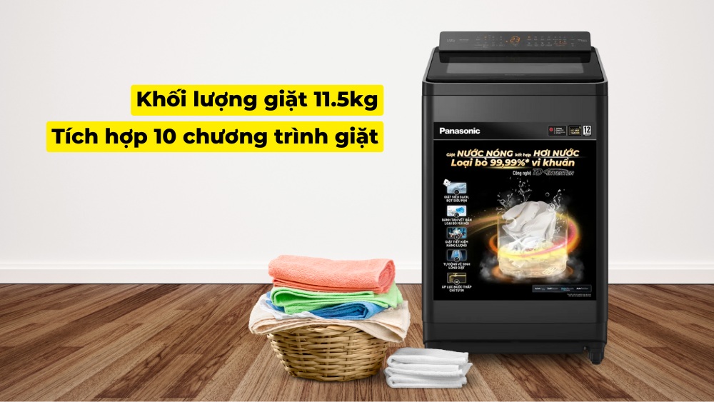 Máy sở hữu khối lượng giặt lớn đến 11.5kg