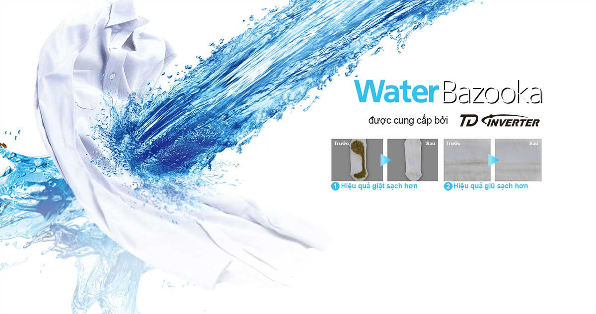 Xoáy nước Water Bazooka giúp hòa tan bột giặt nhanh chóng