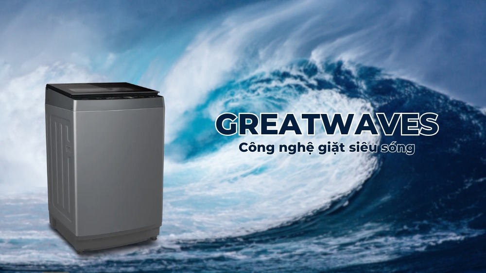 Công nghệ giặt siêu sóng GreatWaves tăng cường khả năng giặt sạch quần áo