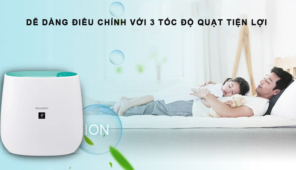 Máy lọc không khí Sharp FP-J30E-A dễ dàng điều chỉnh với 3 tốc độ quạt 