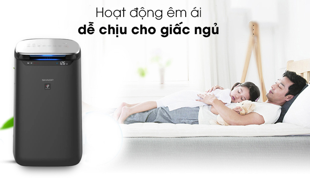 Máy lọc không khí Sharp FP-J80EV-H vận hành êm ái, tốt cho giấc ngủ 