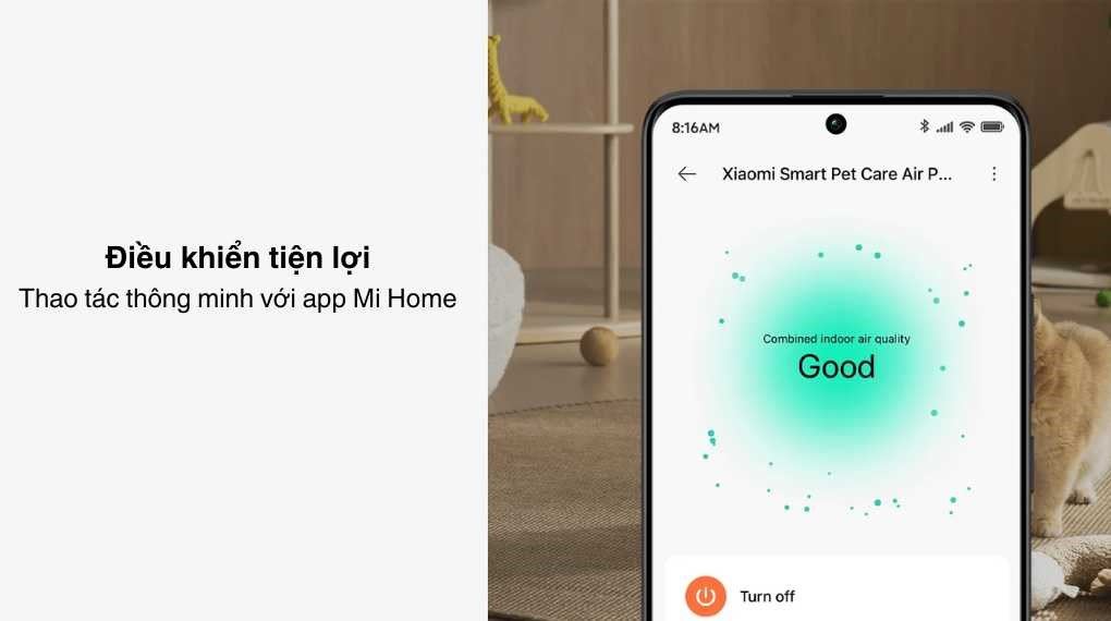 Máy lọc không khí Xiaomi Pet Care Air Purifier EU (BHR9969EU) 27W - Tiện ích