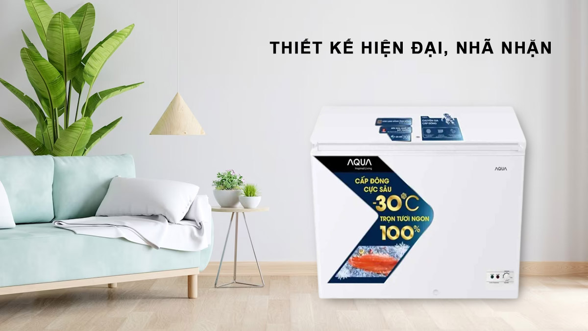 Thiết kế hiện đại, nhã nhặn của Tủ Đông Aqua 301 Lít AQF-C4001S