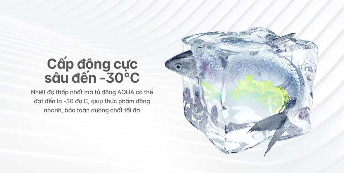 Tủ đông mát Aqua có thể đạt đến -30 độ C