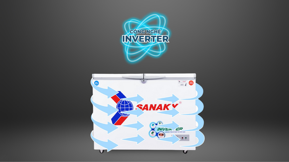 Công nghệ Inverter giúp tủ vận hành êm ái, tiết kiệm điện