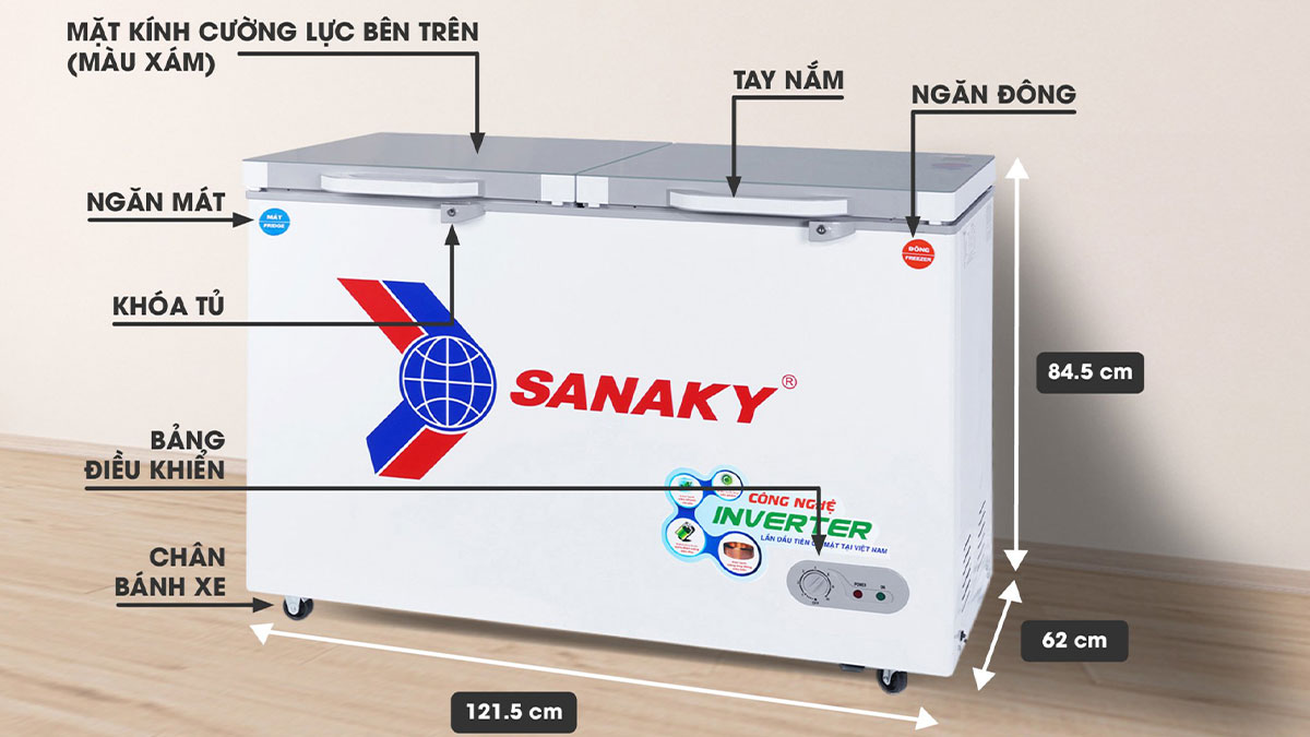 Tủ được tích hợp nhiều tiện ích khác đi kèm