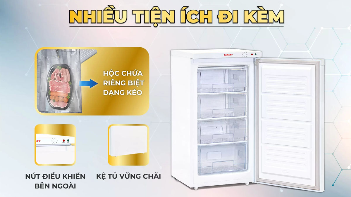 Tủ Đông Sanaky VH-160VD sở hữu đa dạng tiện ích đi kèm