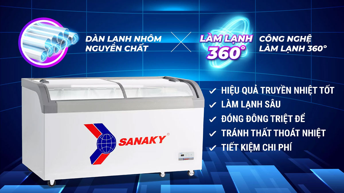 Tủ Đông Sanaky VH-888KA có khả năng làm lạnh sâu