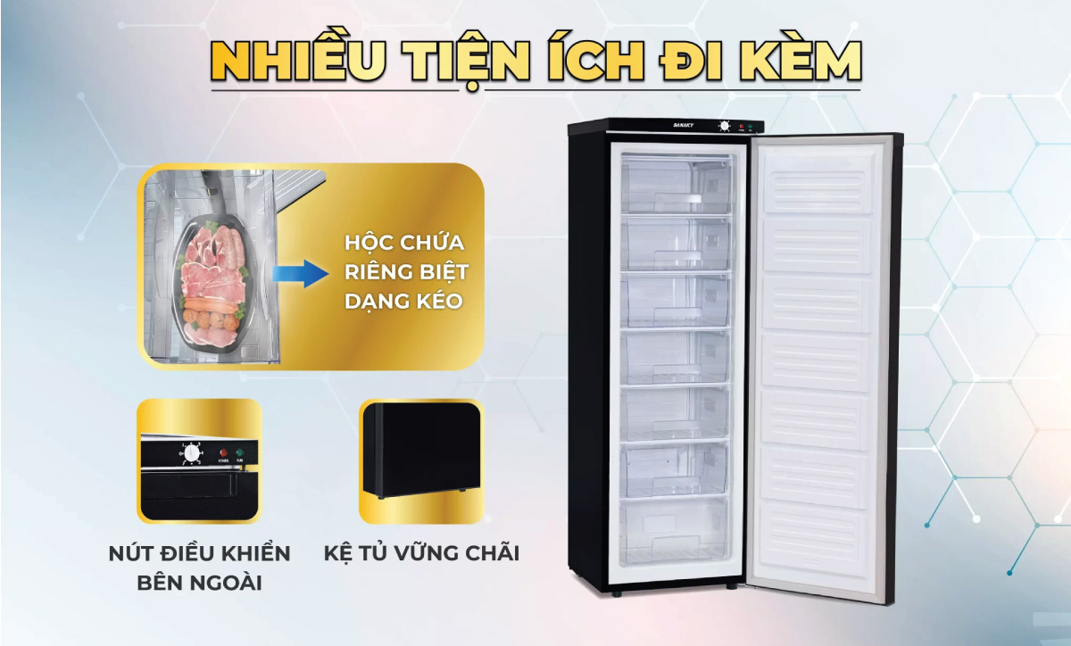 Một số tiện ích trên Tủ Đông Sanaky Inverter 213 Lít VH-230VD3