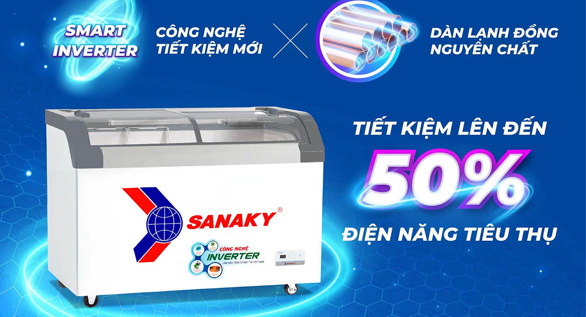 Tủ đông Sanaky VH-3899K3B được trang bị công nghệ Inverter