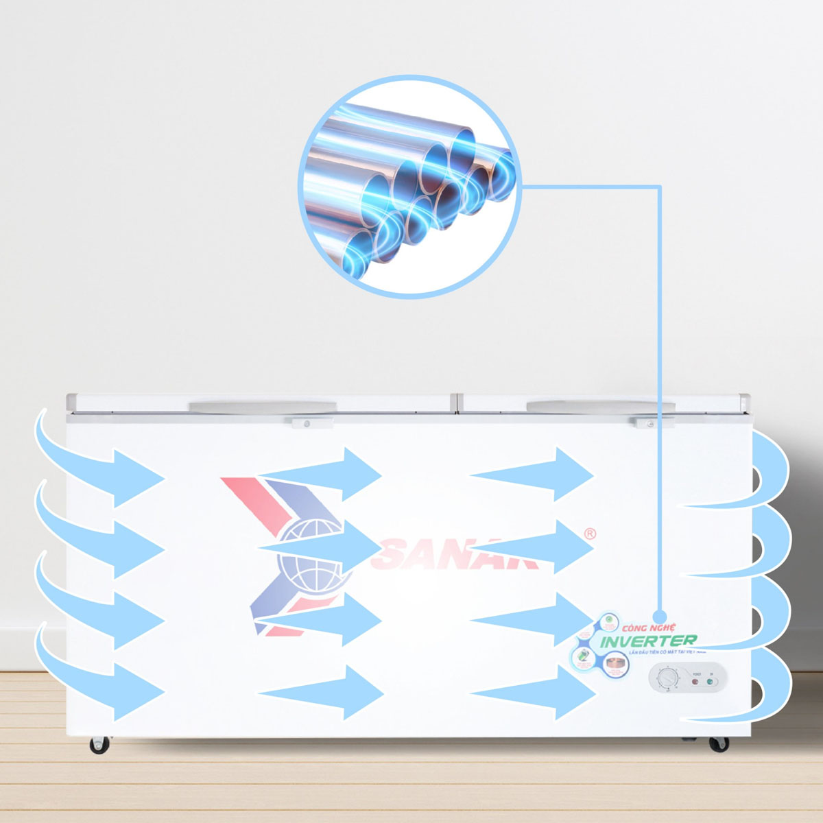 Tủ Đông VH 6699HY3 sở hữu dàn lạnh đồng và công nghệ làm lạnh 360 độ