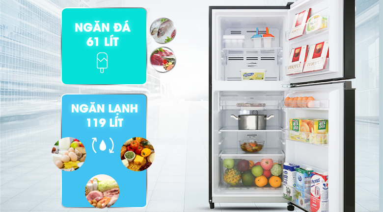 Tủ lạnh Toshiba Inverter 180 lít GR-B22VU UKG - Dung tích
